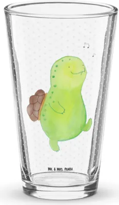 Produktbild von Mr. & Mrs. Panda Glas Schildkröte Pfeifen - Transparent - Geschenk, Wasserglas, Depression, Schildkröten, Trennung, Fröhlich, Tumbler, Cocktailglas, Glasbecher, Bierglas