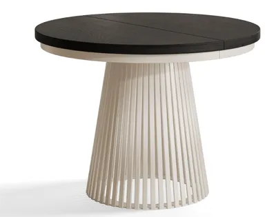 Produktbild von Runder Esstisch Ausziehbar - Wohnzimmertisch und Küchentisch - Tisch mit Stabile Metallbeine - Durchmesser 100 cm - Painflow - Kollektion Nero