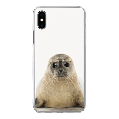 Produktbild von MuchoWow® Handyhülle Schutzhülle Hülle für iPhone Xs Robbe - Tiere - Kinder - Jungen - Mädchen - Kinder Silikon Softcase Handy Hülle - Handytasche