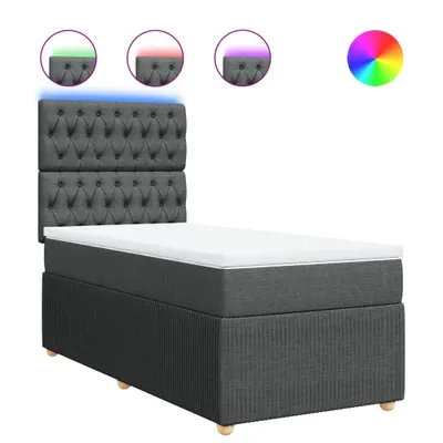 Produktbild von Boxspringbett mit Matratze Dunkelgrau 90x190 cm Stoff