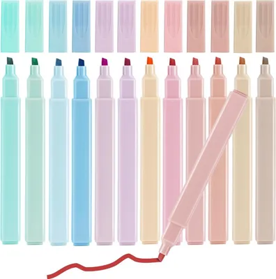 Produktbild von 12er Pack Bunte Pastell Textmarker Marker für Journal Planer Büro Schule