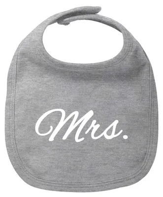 Produktbild von Huuraa Baby Lätzchen Mrs. Schriftzug Heather Grey Klettverschluss  Baumwolle Latz Geschenkidee
