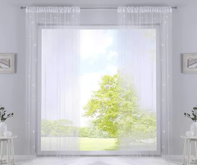 Productafbeelding van Omgoods - 20303CN2 Draadgordijnen 250 x 140 cm Wit Polyester met Trekkoord