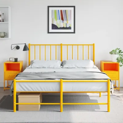 Produktbild von vidaXL Nachttische 2 Stk. Senfgelb 36x39x60,5 cm Stahl
