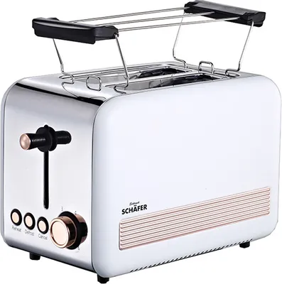 Produktbild von Toaster Retro-Look, 2-Scheiben, 850 Watt, EDS weiß/rose-goldfarben