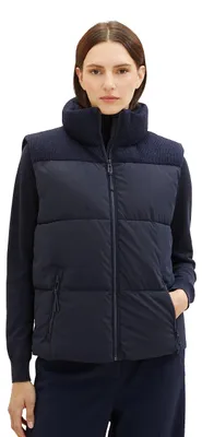 Immagine prodotto di TOM TAILOR: Gilet imbottito da donna con inserti in maglia e colletto alto