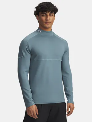 Produktbild von Under Armour Herren-T-Shirt für kaltes Wetter, kariert, langärmelig, Mock-BLU SM