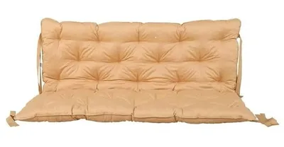 Produktbild von Bankauflage mit Rückenteil Sitz und Rückenkissen mit Bänder ca. 120x98 cm Polsterauflage beige