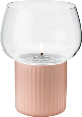 Produktbild von Rig-Tig Windlicht Hygge Hurricane, Kerzenhalter, Borosilikatglas, Keramik, Rose, H 16 cm, Z00137-1