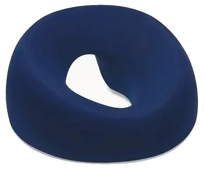 Imagen del producto de Almohada de apoyo para la cara durante masajes, fabricada con espuma viscoelástica, diseño ergonómico, color azul