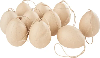 Produktbild von VBS Pappmaché Eier, ca. 4,5x6 cm, Beutel à 10 Stück