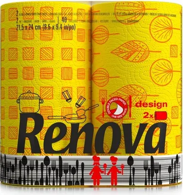 Produktbild von Renova Küchenpapier Gelb, 2 Lagen, 2 Rollen
