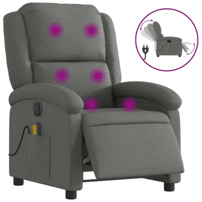 Produktbild von vidaXL Massagesessel Elektrisch Dunkelgrau Stoff