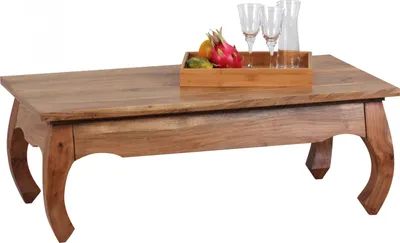 Produktbild von WOHNLING Couchtisch Massiv-Holz Akazie 110 cm breit Wohnzimmer-Tisch Design Natur-Produkt Landhaus-Stil Beistelltisch