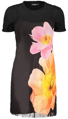 Produktbild von Stilvolles Schwarzes Damen-Kleid: Kurz, Mit Muster & Verstellbaren Trägern