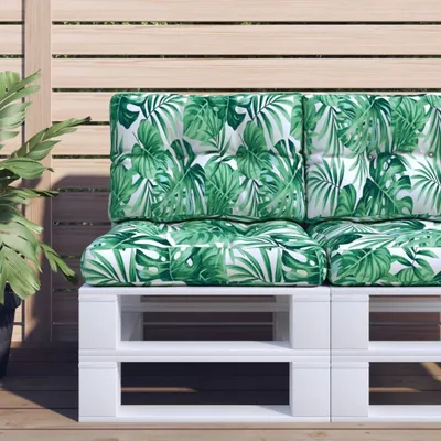 Produktbild von Design Palettenkissen 2-tlg. Blattmuster Stoff, Klassische Sofas 2024 Neu