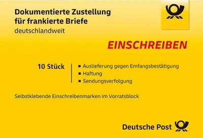 Produktbild von Deutsche Post 2,65 € Einschreibenmarken selbstklebend 10 St.