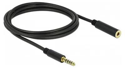 Immagine prodotto di Delock Verlängerungskabel Klinke 4,4 mm 5 Pin Stecker zu Buchse 2 m schwarz