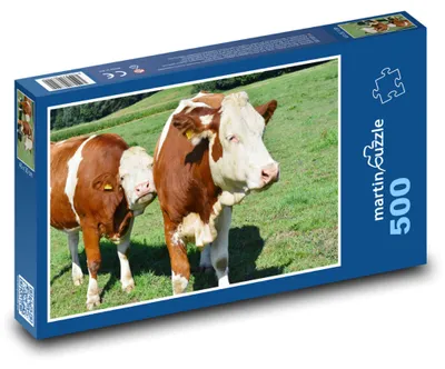 Produktbild von Puzzle 500 Landschaft mit Kühen auf der Weide - martinpuzzle