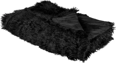 Produktbild von BELIANI Kuscheldecke Schwarz Acryl 150 x 200 cm Felloptik Modern Schlafzimmer Wohnzimmer Accessoire Deko Überwurf Wohndecke Sofadecke Tagesdecke