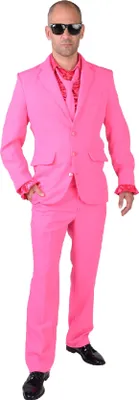 Produktbild von M218287-4-XL pink Herren Anzug Smoking Sakko Hose und Krawatte Gr.XL