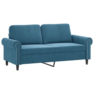 Productafbeelding van Tweezitsbank 140 cm fluweel blauw
