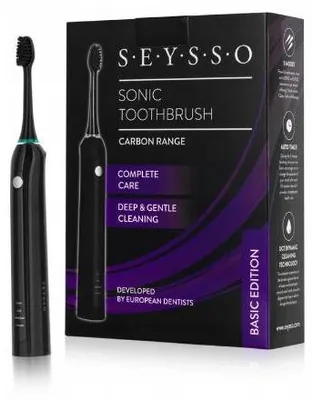 Produktbild von SEYSSO Carbon Basic Schallzahnbürste 82000 Bewegungen Schwarz Akku