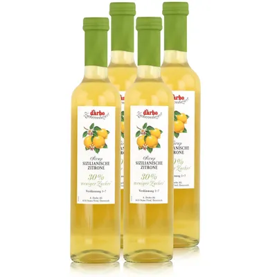 Produktbild von Darbo Sizilianische Zitrone Sirup 30% weniger Zucker 500ml (4er Pack)