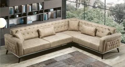 Obrázek produktu pro Sofa Couch Beige Wohnzimmer Set Design Modernes Sofa Ecksofa
