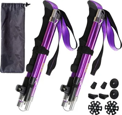 Productafbeelding van Famanu wandelstokken - Nordic walking stokken voor dames en heren, inklapbare wandelstokken, telescopisch, ultralichte trekkingstokken