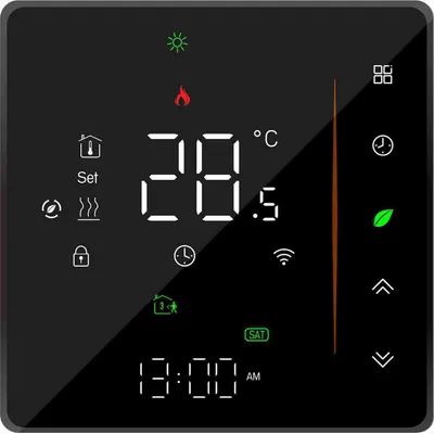 Obrázok produktu pre Inteligentný termostat WiFi, týždenný programovateľný, ovládanie dotykom/aplikáciou/hlasom, kompatibilný s Alexou, pre podlahové vykurovanie
,16A,čierna