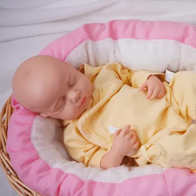 Produktbild von Reborn-Puppe - Neugeborener Junge - 49 cm - 3,05 kg - Vollsilikon - Weiche Oberfläche - Elfenbeinweiß