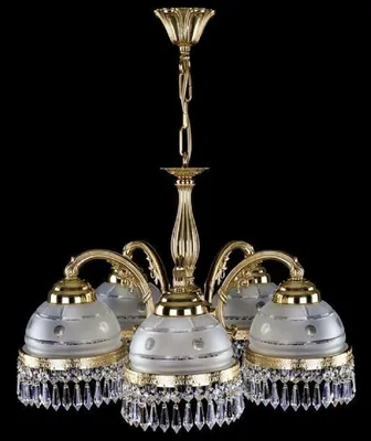 Image de Casa Padrino Luxus Barock Messing Hangleuchte Gold / Weiß Ø 52 x H. 36 cm - Lampe à suspension en laiton avec verre en cristal de Bohème - Luminaires en cristal baroque