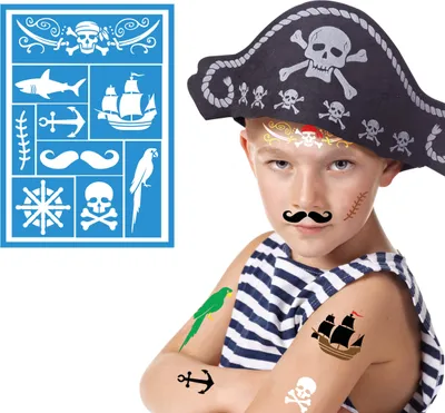 Immagine prodotto di Unicorno esperienza stencil make-up set principesse carnevale magia fantasia pittura del viso creativo bambini gioco stencil mondo dei sogni colore gioco pittura del viso, colore: blu