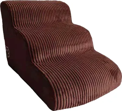 Obrázek produktu pro Psí schody pro malé psy, 3stupňová rampa pro psy s potahem na postel a gauč, protiskluzové schody pro vnitřní použití, pro malé psy a kočky