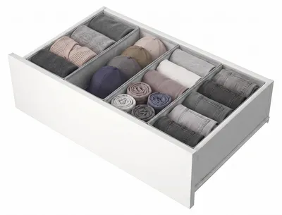 Zdjęcie produktu dla Pojemniki do przechowywania, pojemniki do szuflad, składane pojemniki materiałowe z filcu, 4 szt., 17,5 x 41 x 11 cm, bez przegródek, do przechowywania bielizny, skarpet i drobnych przedmiotów