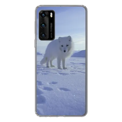 Produktbild von MuchoWow® Handyhülle Schutzhülle Hülle für Huawei P40 Fuchs - Schnee - Berge Silikon Softcase Handy Hülle - Handytasche