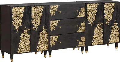 Image de Ensemble de Meubles de Salle de Bain avec tiroir 3 pcs Noir