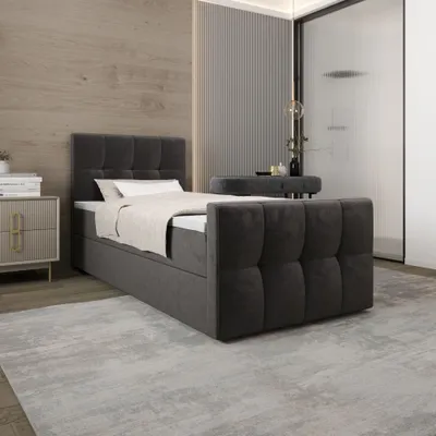 Obrázek produktu pro Jednolůžková boxspringová postel 120x200 ELIONE 1 - tmavě hnědá