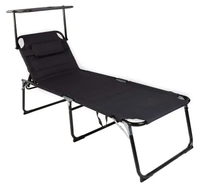 Produktbild von XXL Aluminium verstellbare Gartenliege mit Dach L200xB70cm