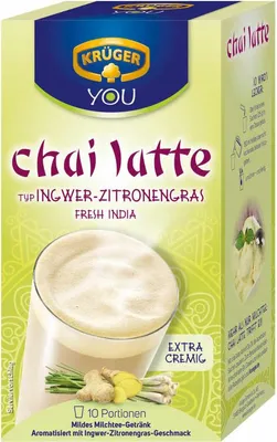Produktbild von Krüger You Chai Latte Typ Ingwer-Zitronengras Fresh India extra cremig | 10 Portionen