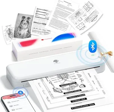 Produktbild von PHOMEMO M834 Thermischer Drucker A4, Mobile on Go -kompatible Android iOS, tragbares A4 -Papierbüro, Schule, Zuhause, Geschäft