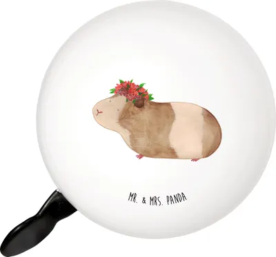 Produktbild von Mr. & Mrs. Panda Klingel Für Fahrrad Meerschweinchen Weisheit - Weiß - Geschenk, Gute Laune, Fahrradklingel, Motivation, Blumenkind, glocke, Spruch, Wunder