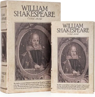 Image de Set de couvertures de livres Shakespeare - Cachette secrète en 2 parties de style vintage - Boîte à livres décorative pour bijoux & documents - Boîte de rangement cachée 27,2x18x7cm & 21,2x13x5cm