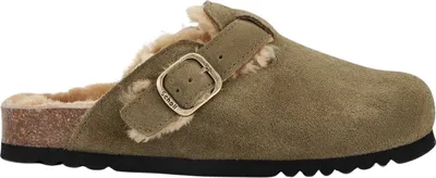 Produktbild von Scholl Fae New F Clog Suede - Velourleder in khaki mit Fell 38