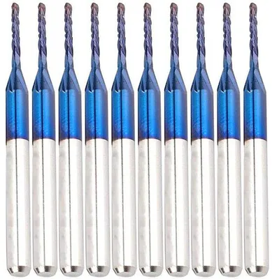 Immagine prodotto di Fresa in carburo da 3,17 mm, blu, per CNC, con bordo tagliente da 1,2 mm