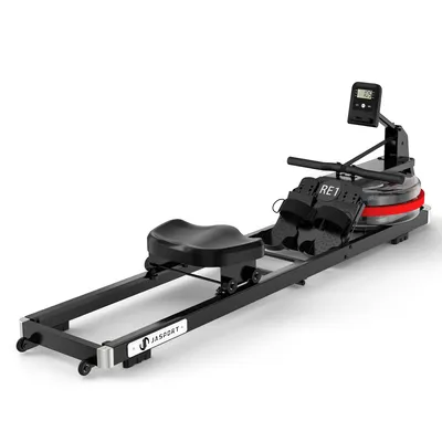 Immagine prodotto di Vogatore ad acqua pieghevole JASPORT RE1 per uso domestico – serbatoio da 14 litri, compatibile con Kinomap, display LCD, sistema a doppia guida silenzioso, carico massimo 150 kg