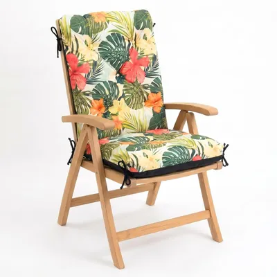 Obrázek produktu pro 4L Textil Polštář na zahradní židli, křeslo (50x70x50 cm, kvìtinovì zelený)