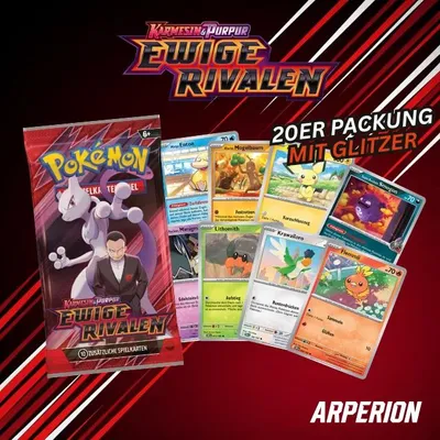 Produktbild von Pokémon Karten Ewige Rivalen 20 Stück Deutsch Glitzer Boosterfrisch