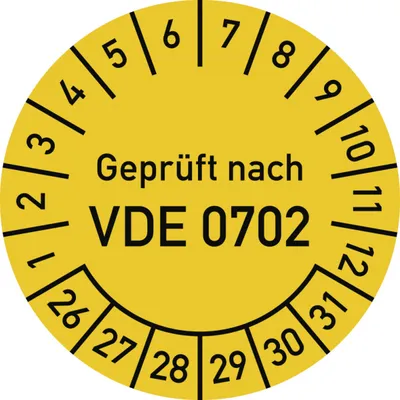 Produktbild von Dreifke® Prüfplakette  nach VDE 0702, 2026-2031, Dokumentenf., Ø 30mm,...